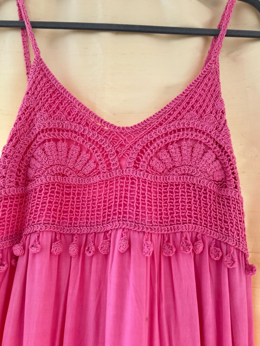 Crochet Bodice Pink Sundress